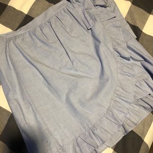 Brand new J Crew blue ruffled skirt with tied bow